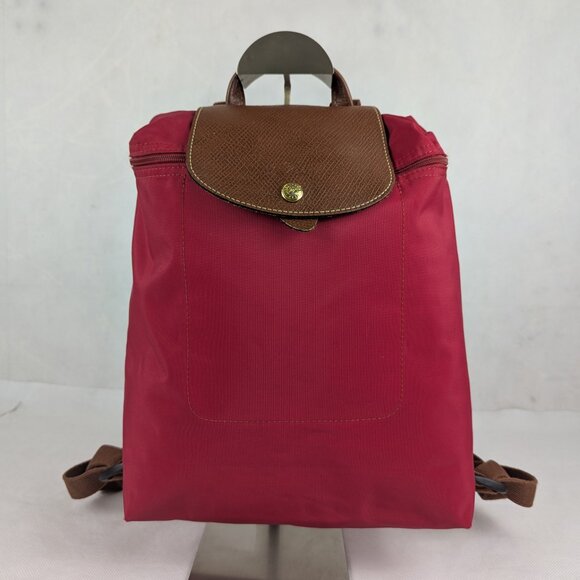 Authentic LONGCHAMP Le Pliage Nylon Foldable Backpack Pink Made in China. - Picture 1 of 14